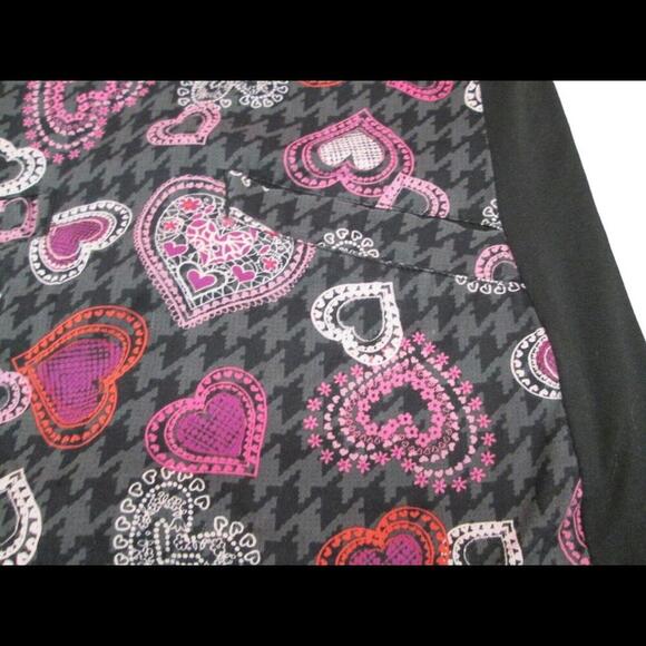 Health Pro Womens Hearts Uniform Medical Scrub Top Nurse Work Wear Size XS - Picture 8 of 9